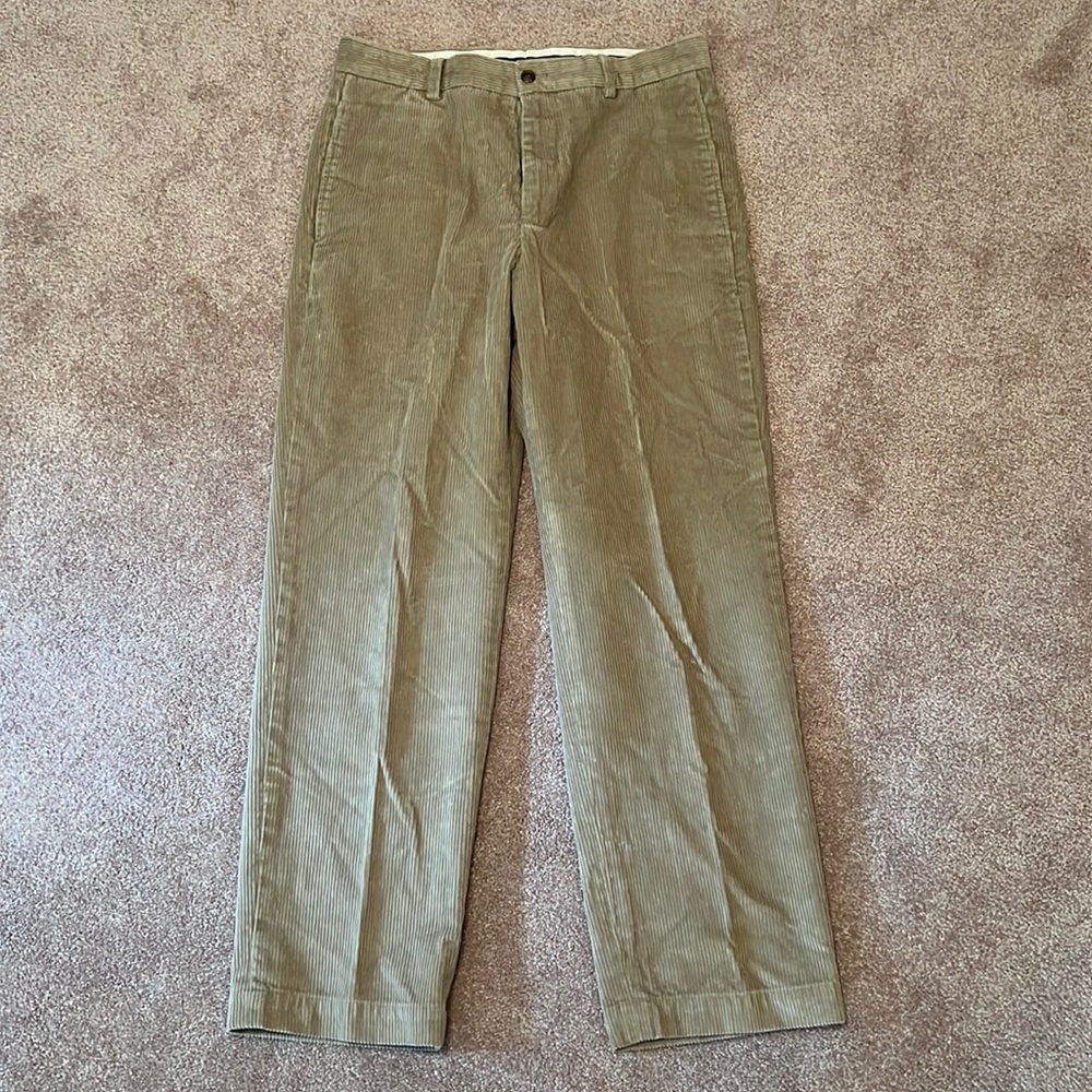 Brooks Brothers Hudson Wide Wale Khaki Tan Corduroy Pants 32x29